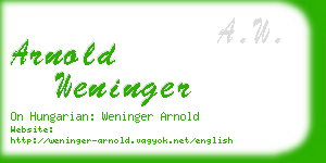 arnold weninger business card